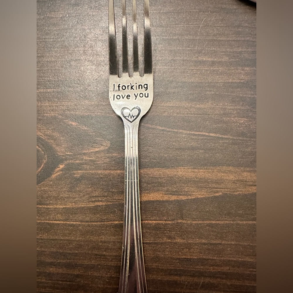 Homemade Gag gift i forking love you fork